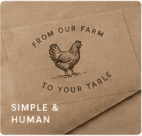 A kraft paper farm note on a simple table